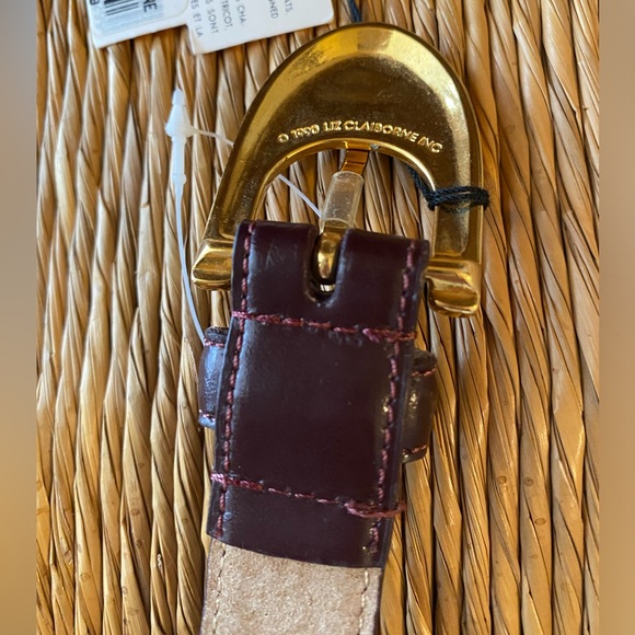 🆕 LIZ CLAIBORNE DARK BROWN WOMAN'S BONDED LEATHER BELT SIZE MEDIUM NEW WITH TAG - Picture 6 of 9